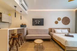 Stylish Boho Studio + Rooftop Pool @ Aldea Zama