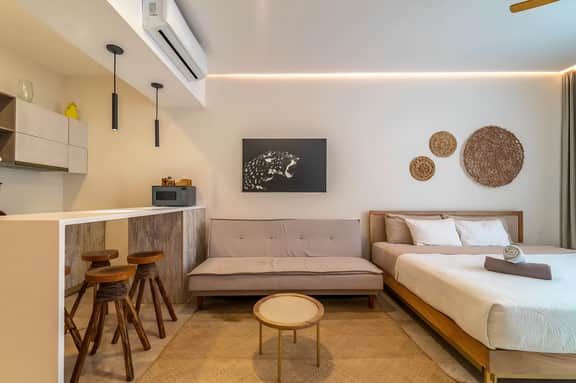 Stylish Boho Studio + Rooftop Pool @ Aldea Zama